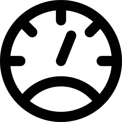 snelheidsmeter Basic Black Outline icoon
