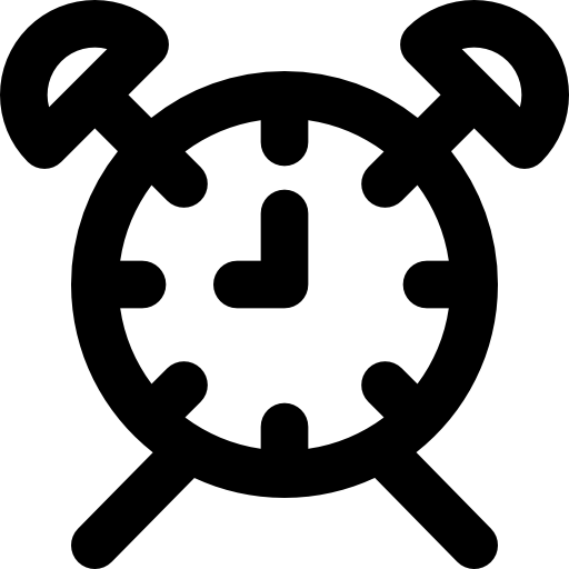 알람 시계 Basic Black Outline icon