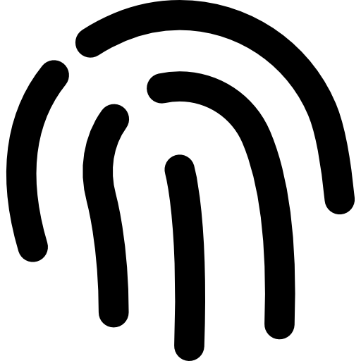 vingerafdruk Basic Black Outline icoon