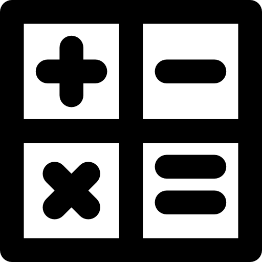 kalkulator Basic Black Outline ikona