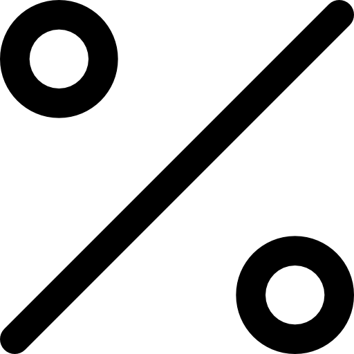 Percentage Basic Black Outline icon