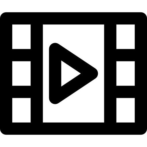 reproductor de video Basic Black Outline icono