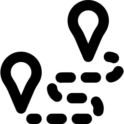 Route Basic Black Outline icon