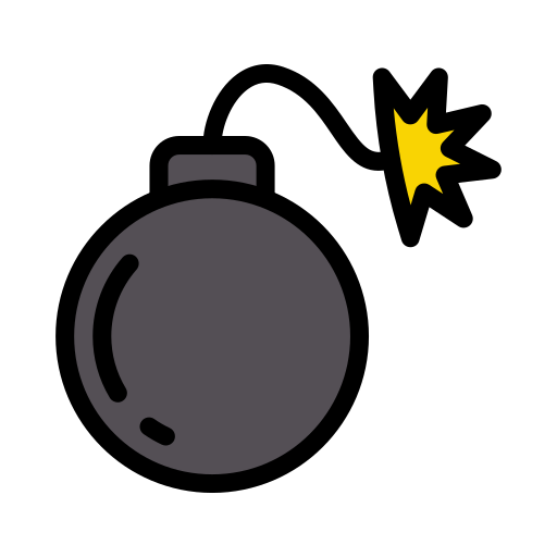 Bomb Vector Stall Lineal Color icon