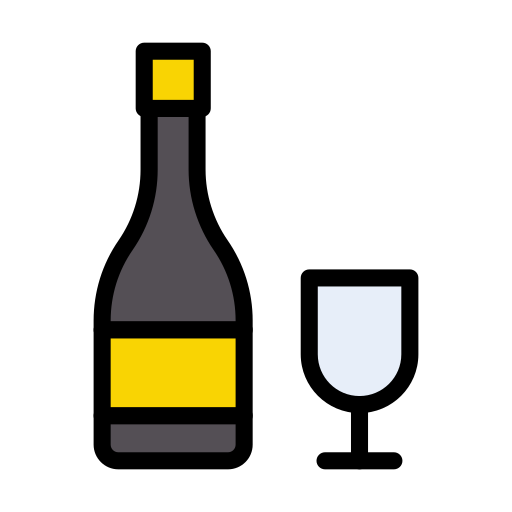 Бутылка вина Vector Stall Lineal Color иконка
