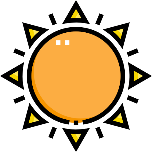słoneczny Detailed Straight Lineal color ikona