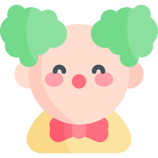 clown Kawaii Flat icoon