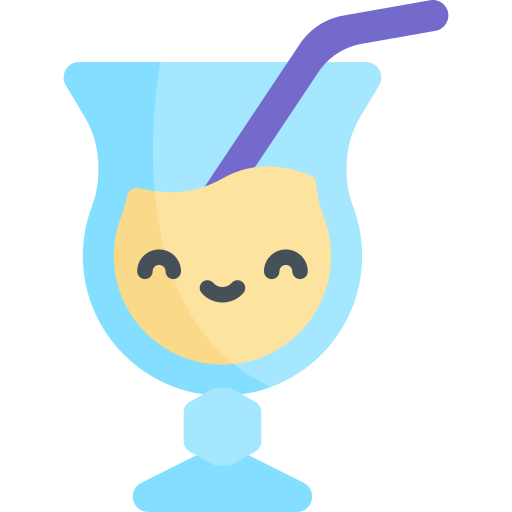 cocktail Kawaii Flat icoon