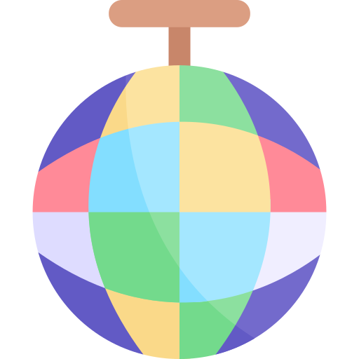 bola de disco Kawaii Flat icono