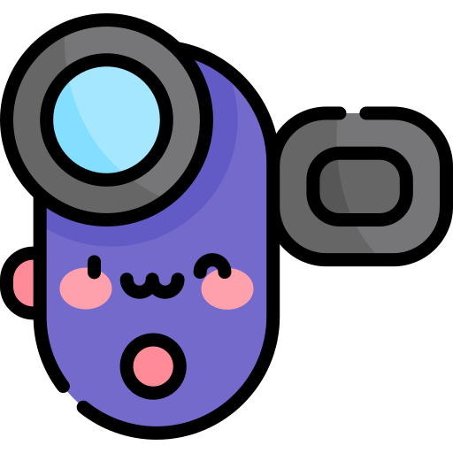 Video camera Kawaii Lineal color icon