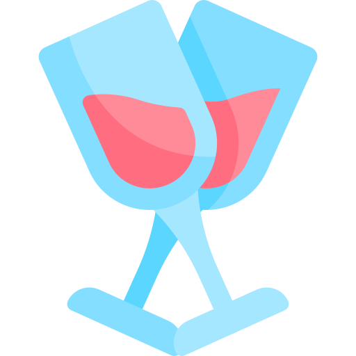 Champagne glass Kawaii Flat icon