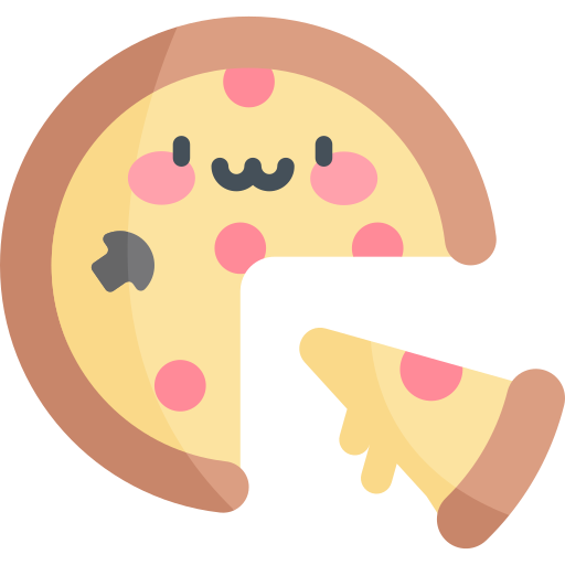 pizza Kawaii Flat Ícone