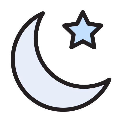 Moon Vector Stall Lineal Color icon