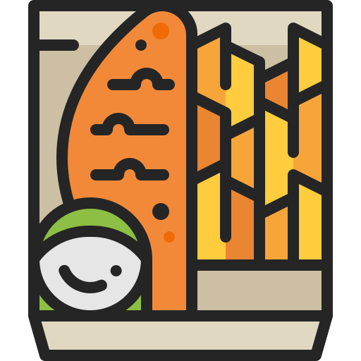 pescado y papas fritas Generic Outline Color icono