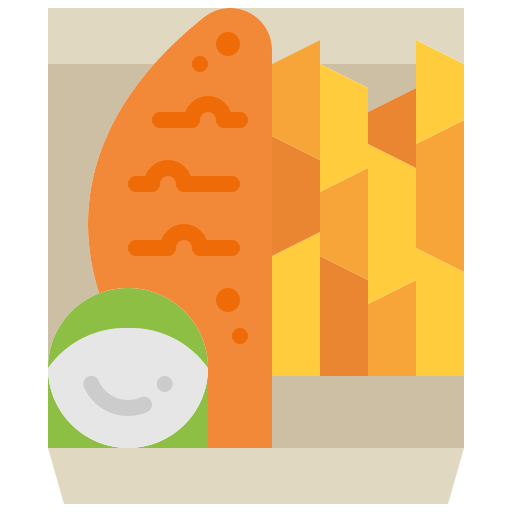 pescado y papas fritas Generic Flat icono