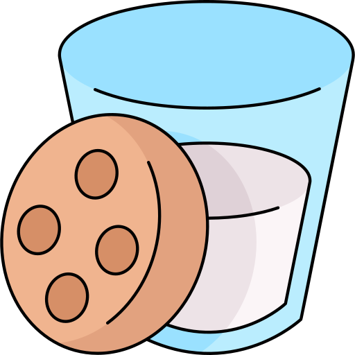 Печенье и молоко Generic Thin Outline Color иконка