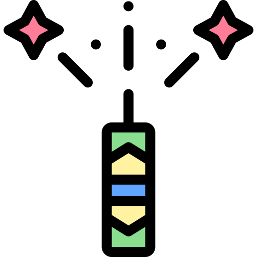爆竹 Detailed Rounded Lineal color icon