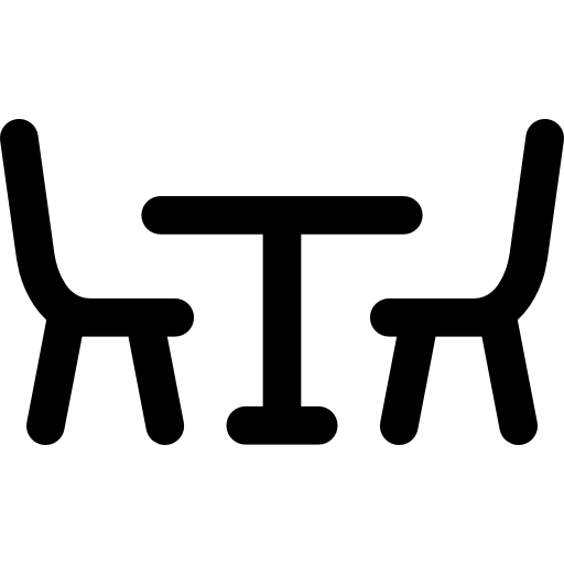 mesa de jantar com cadeiras  Ícone