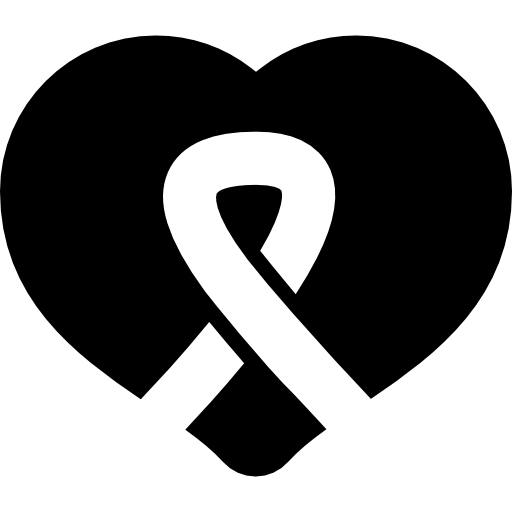 Awareness ribbon inside a heart  icon