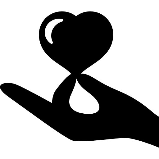 Hand holding a heart  icon
