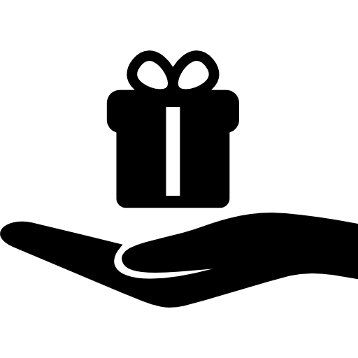Hand holding a gift  icon