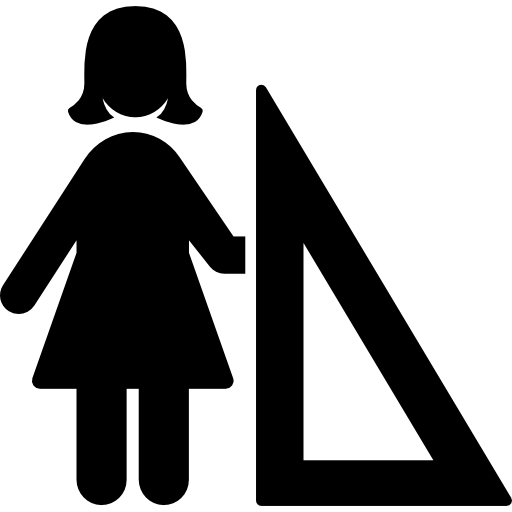 vrouw met vierkant  icoon