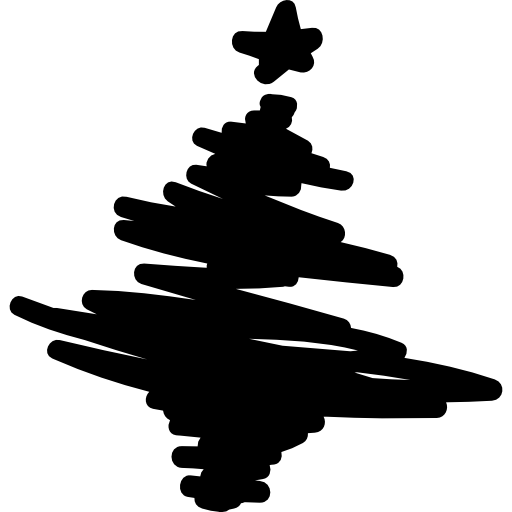 Árbol de navidad dibujado con garabatos  icono