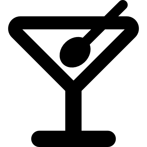 Cocktail glass with olive Basic Rounded Filled icon