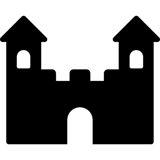 zamek z dwiema wieżami  ikona
