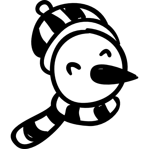 Happy snowman face  icon