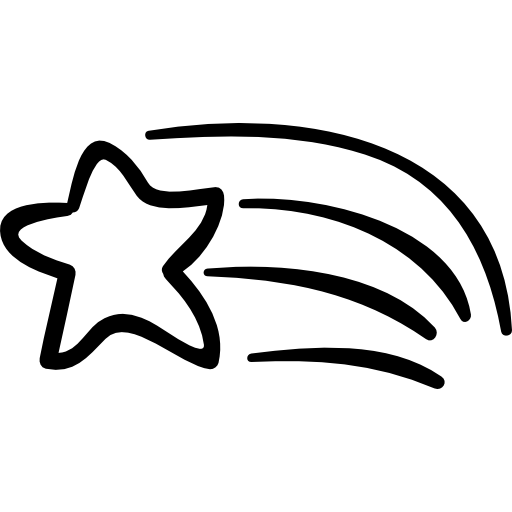 Hand drawn shooting star  icon