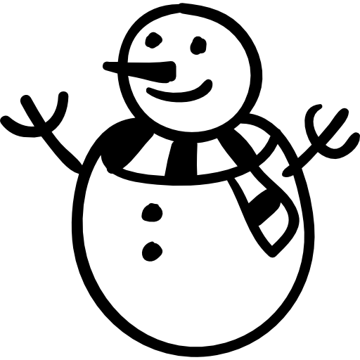 bonhomme de neige avec écharpe  Icône