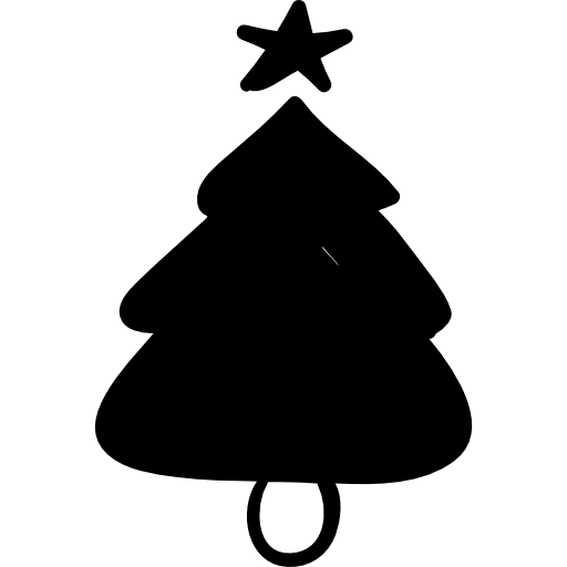 Árvore de natal decorada com estrela  Ícone