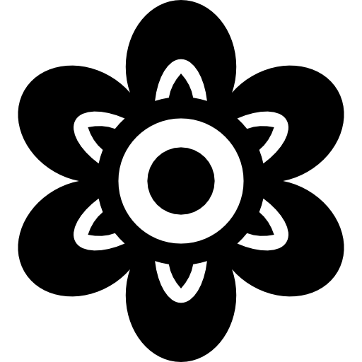flor con pétalos redondeados  icono