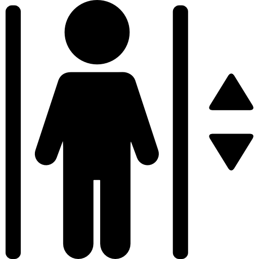ascensor con ocupante Basic Rounded Filled icono