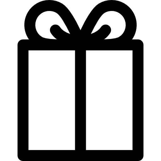 caja de regalo con lazo  icono
