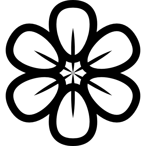 Flower with rounded petals  icon