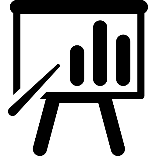 Presentation board with graph  icon
