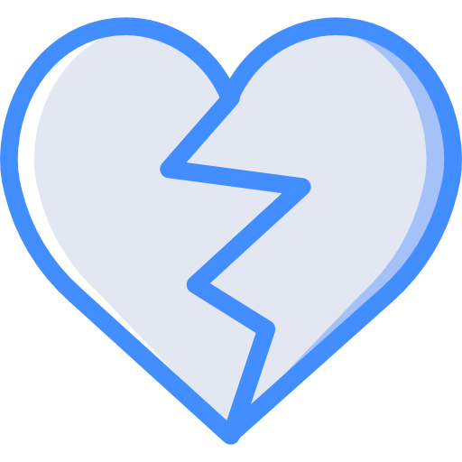 gebroken hart Basic Miscellany Blue icoon