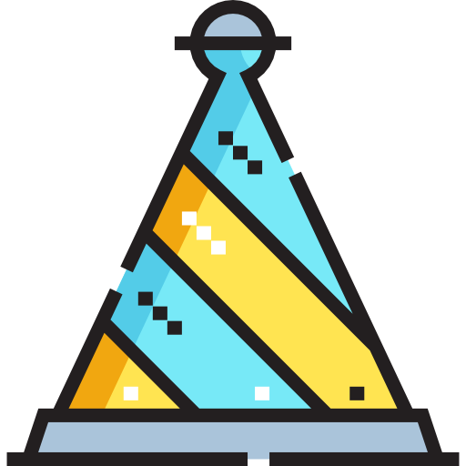Party hat Detailed Straight Lineal color icon
