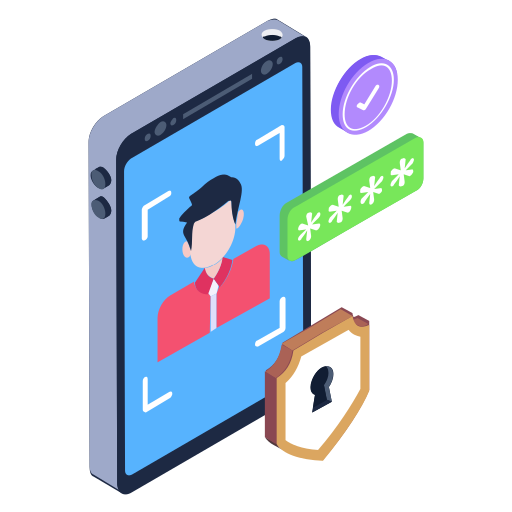 Face recognition Generic Isometric icon