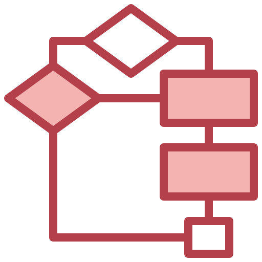 diagrama de fluxo Surang Red Ícone