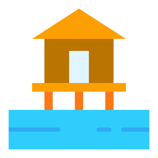 Stilt house Good Ware Flat icon