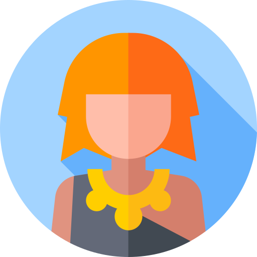 Cavewoman Flat Circular Flat icon