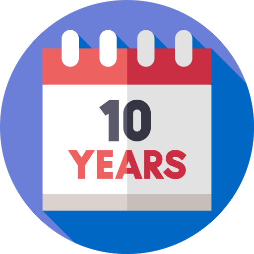 10 years Flat Circular Flat icon