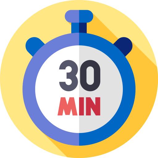 30 minut Flat Circular Flat ikona