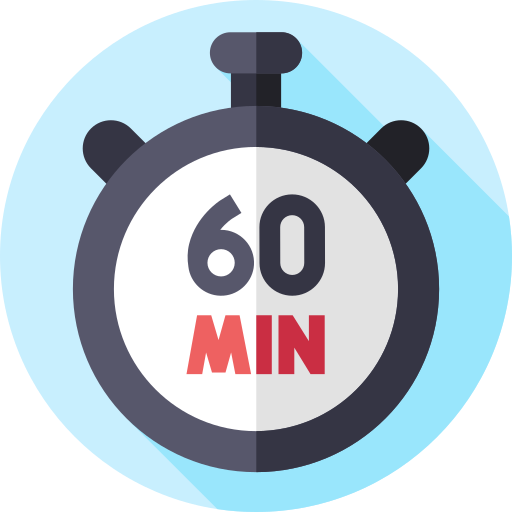 60 minuti Flat Circular Flat icona