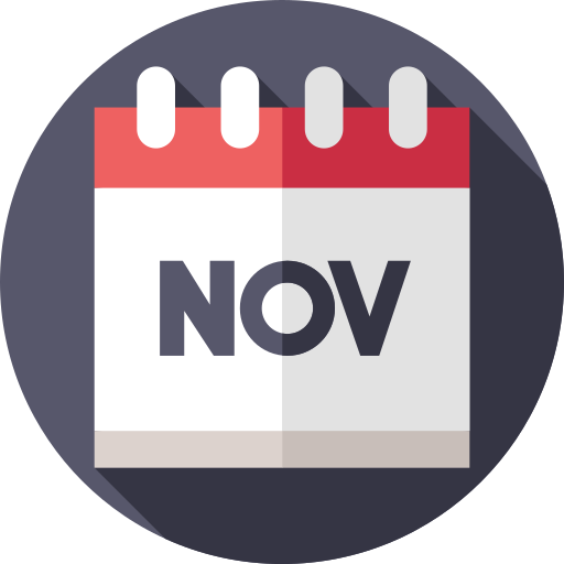November Flat Circular Flat icon