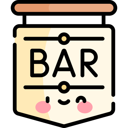 bar Kawaii Lineal color ikona