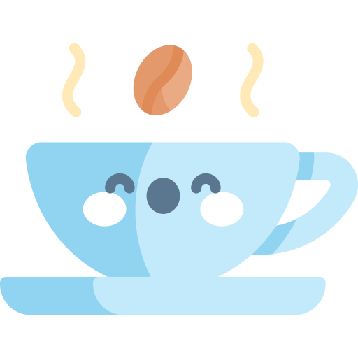 filiżanka kawy Kawaii Flat ikona